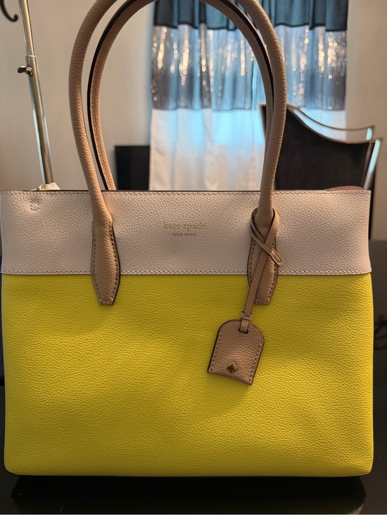 kate spade Handbags - kate spade Yellow and White Colorblock Leather Tote